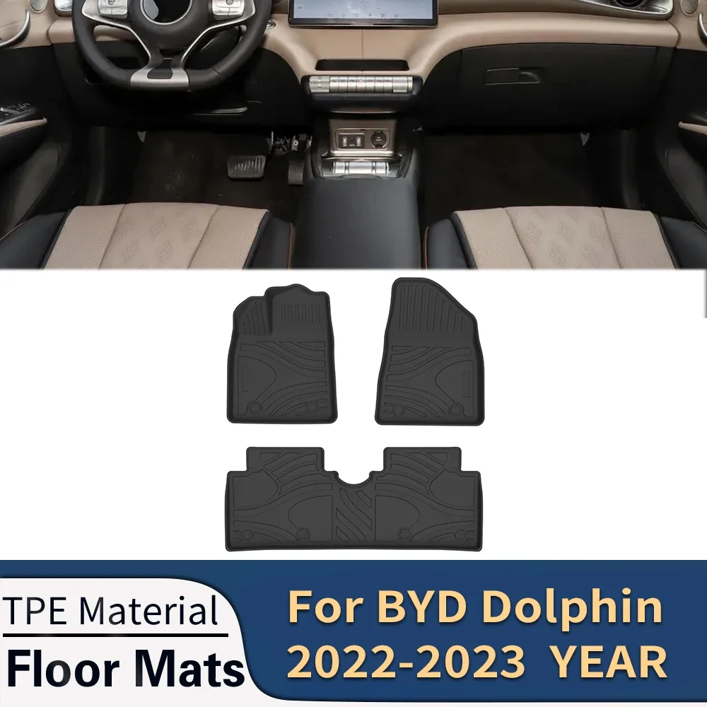 

For BYD Dolphin 2022-2023 Auto Car Floor Mats All-Weather TPE Foot Mats Odorless Pad Tray Mat Interior Accessories