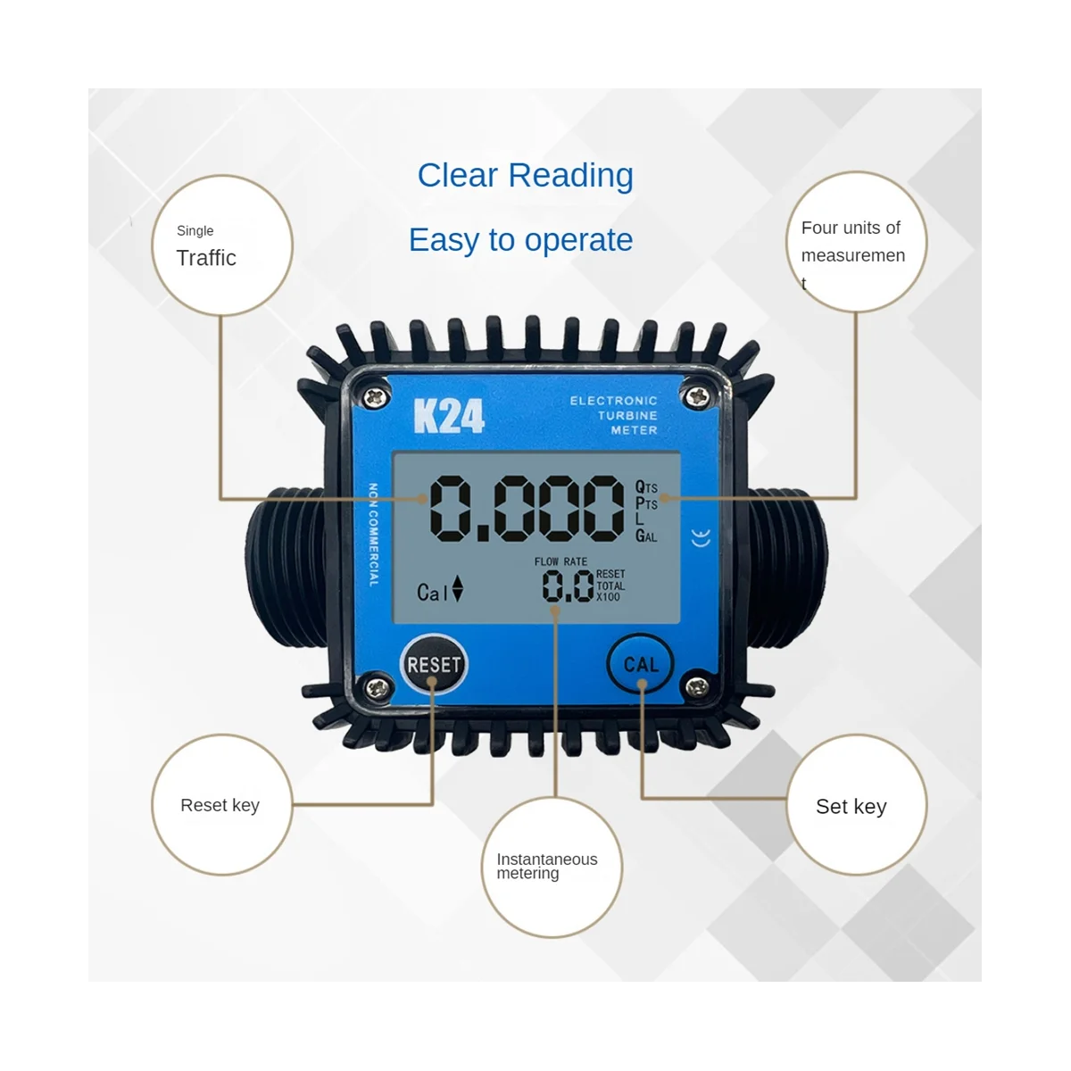 

Minor Flow Digital Display Meter Gear Flow Meter Gasoline Oil Hydraulic Oil Soy Oil Water 0.1-7L/Min