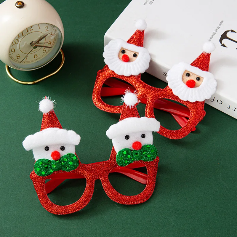 

Christmas Glasses Cartoon Santa Claus Snowman Creative Glasses Merry Christmas Funny Photo Props Xmas Pendants Happy New Year