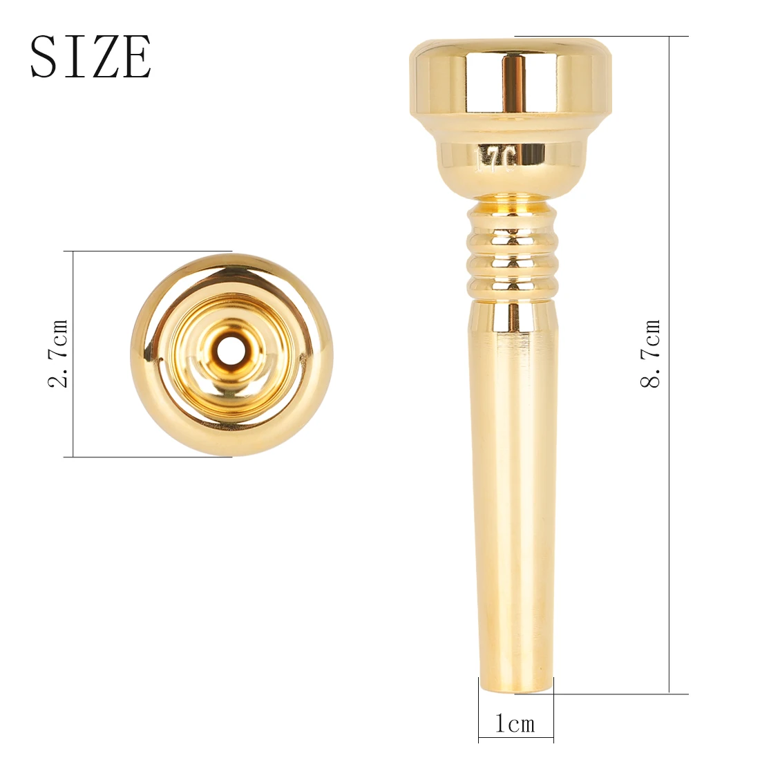 Trumpet Mouthpiece 17C Golden Trumpet Mouthpiece Brass Instrument Accessories Musical Instrument Parts Replacement Tone Gold Plated