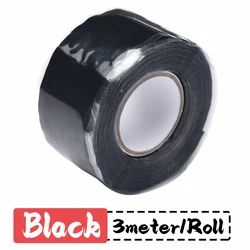 Versatile Self - Adhesive Silicone Waterproof Repair Tape - 10Rolls (Black - 3 meter)