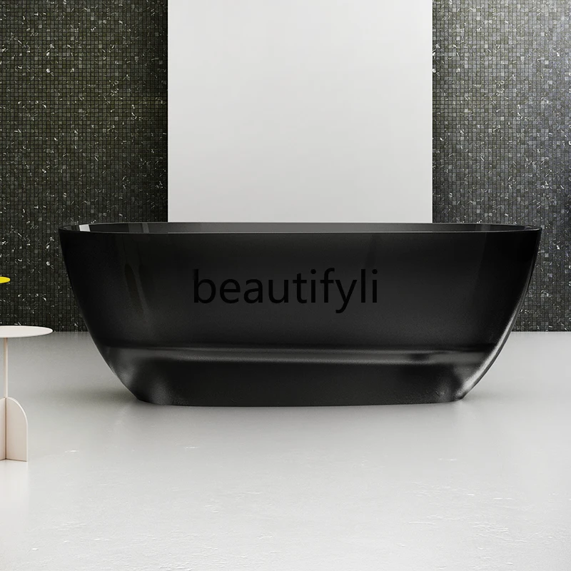 Bathtub transparent resin household free-standing oval color hotel homestay light luxury bathtub