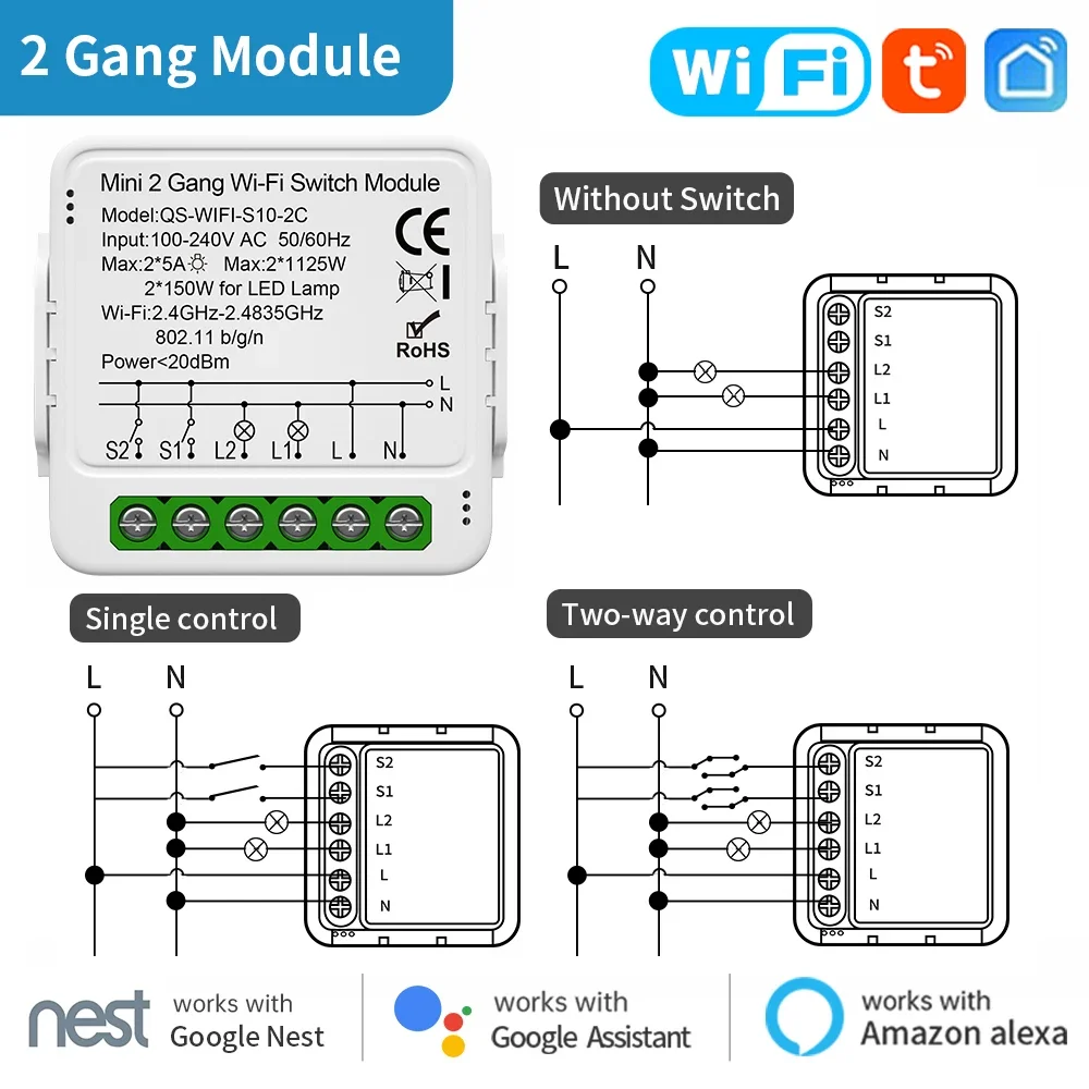 wifi 2gang light