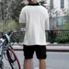 2024 AliExpress Cross border Casual Jacquard Set for Men's Summer Loose Short sleeved T-shirt Shorts V-neck Sports Set Two piece 2