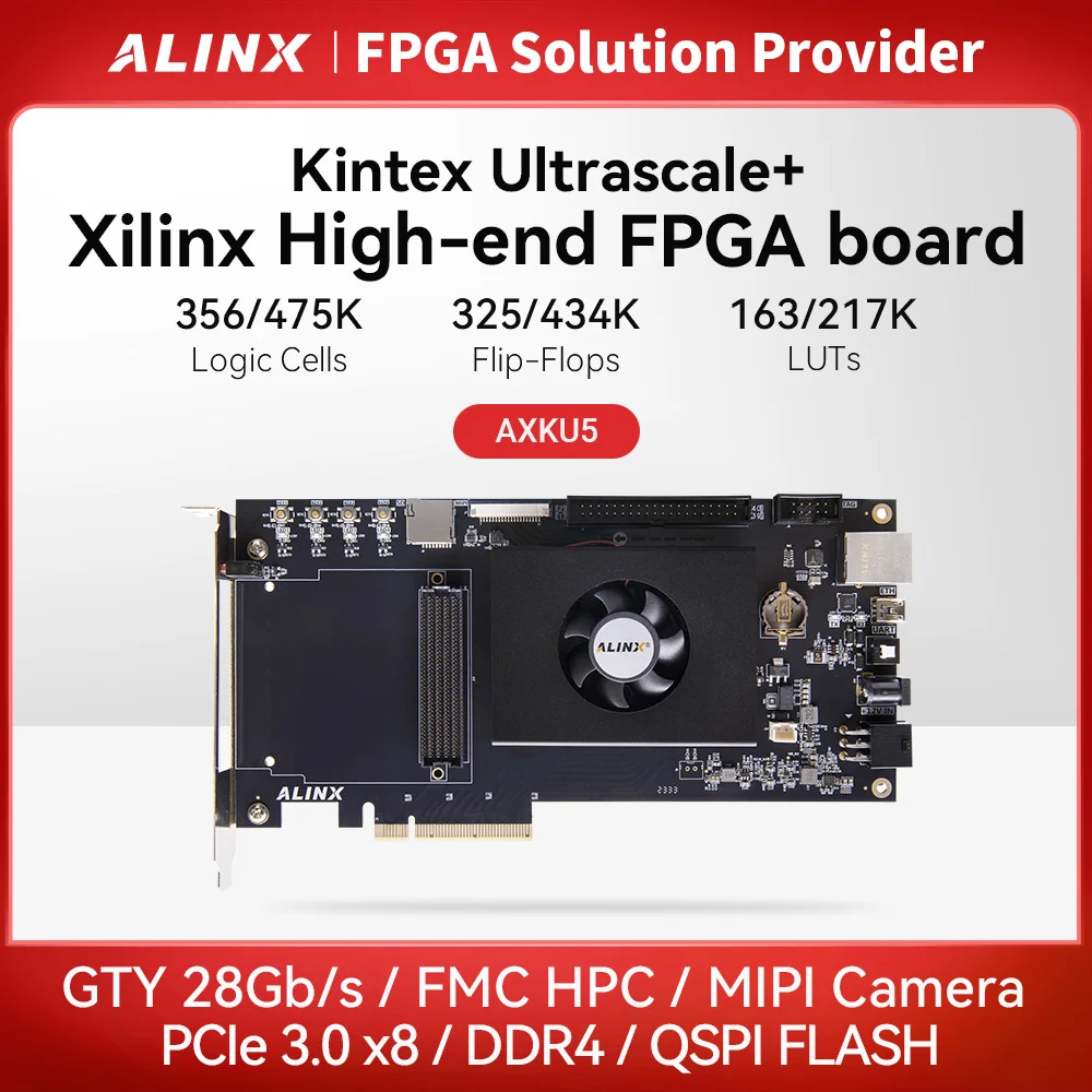 

ALINX AXKU5 Xilinx Kintex UltraScale+ FPGA Development board Evaluation Boards & Kits PCIE3.0 GTY XCKU5P