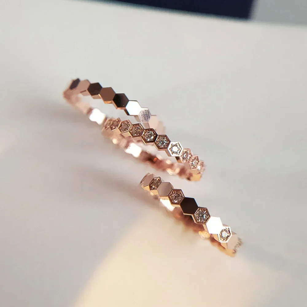 Women Rings For Wedding Rose Gold Color/Silver Color Female Engagement Finger-ring Jewelry womens ring