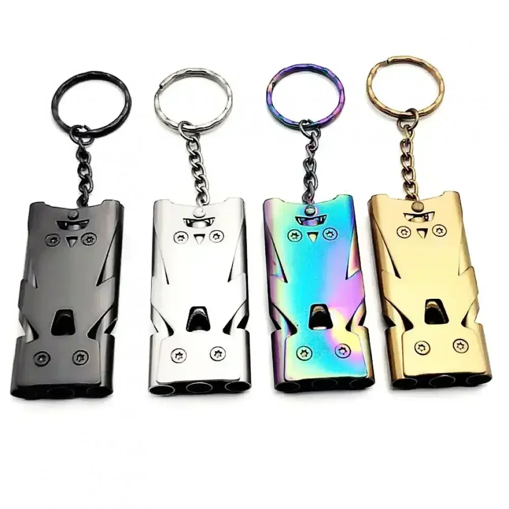 1PC Outdoor Survival Double Pipe Whistle Pendant Keychain High Decibel Emergency Whistle Camping Tool Multifunction whistle keychain survival whistle