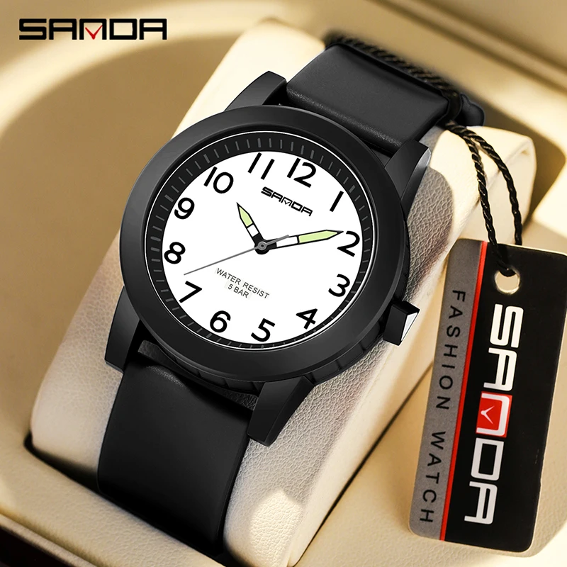 

SANDA New kids Watches Quartz Watchwith Silicone Strap 50M Waterproof Student Young Men's Watch Personality Trend Quartz Watch