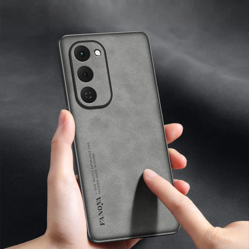 Tecno Spark 40 Pro Plus Shockproof Matte Leather Phone Case - Soft Skin Feel Back Cover and Protector