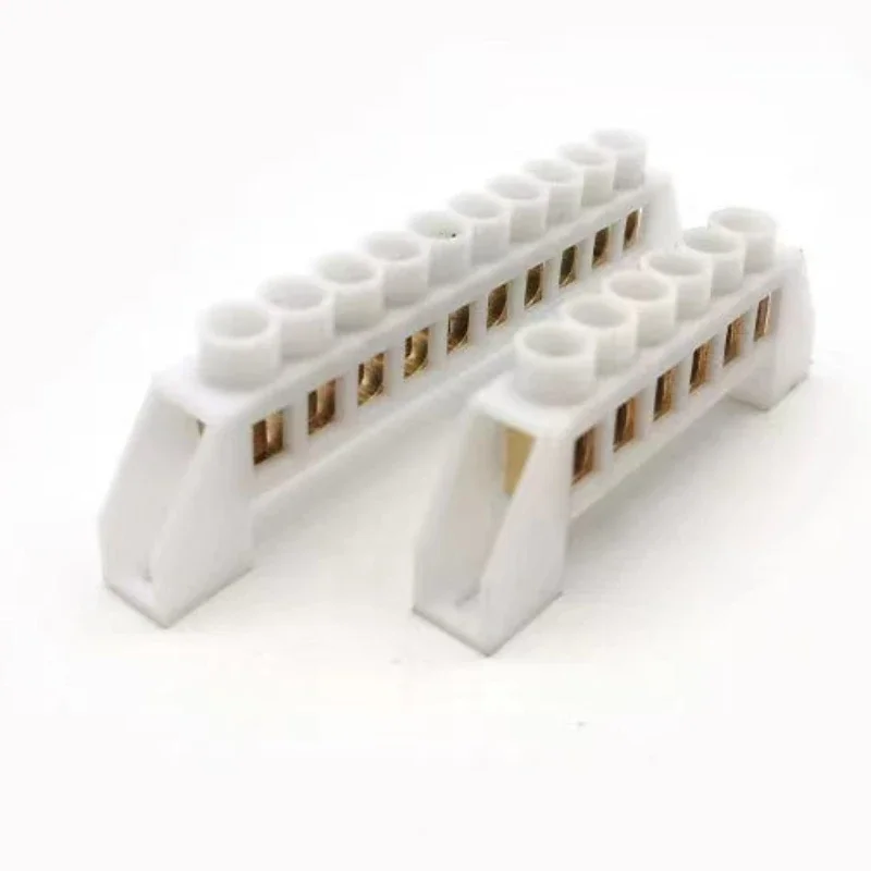 Bridge Type Zero Line Ground Bar Grounding Copper Bar Distribution Box to Zero Terminal Block Connector Earth Neutral 4-12 Hole ground bar connector