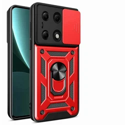 Shockproof Camera Protection Armor Case with Enhanced Durability for Poco M7 (169 mm) (Red)