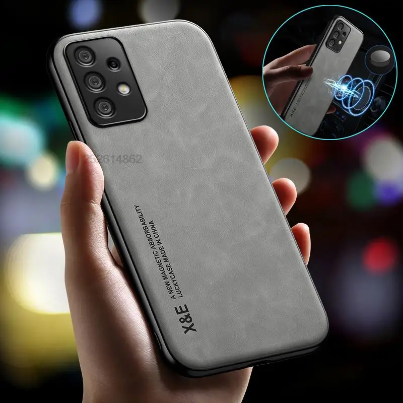 Per Samsung Galaxy A23 5G Custodia Custodia Magnetica Per Auto Con Piastra Metallica Incorporata Per Samsung A23 A23 A 23 Cover Posteriore In Pelle