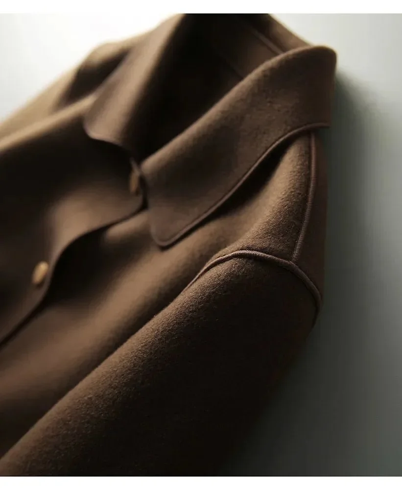 Elegant Fashionable Double-sided Woolen Short Jacket For Women Loose-fit Versatile Top Spring Autumn New Arrival