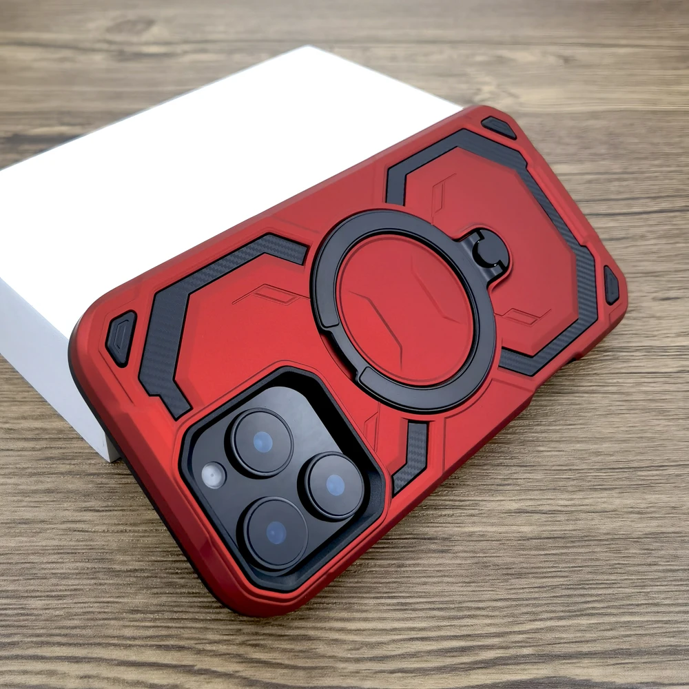 Shockproof Armor MagSafe Case with Wireless Charging Compatibility