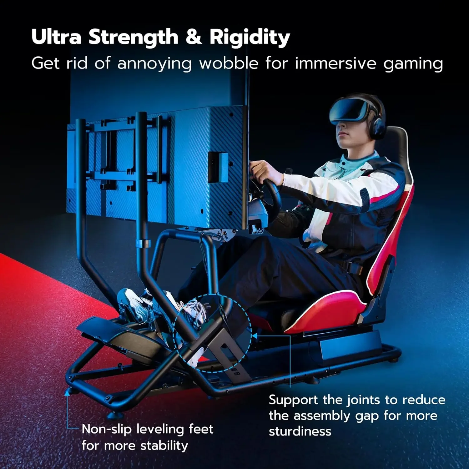 Racing Simulator Cockpit with Monitor Mount and Seat, Moza Racing Games on PS5, PS4, Xbox and PC 4