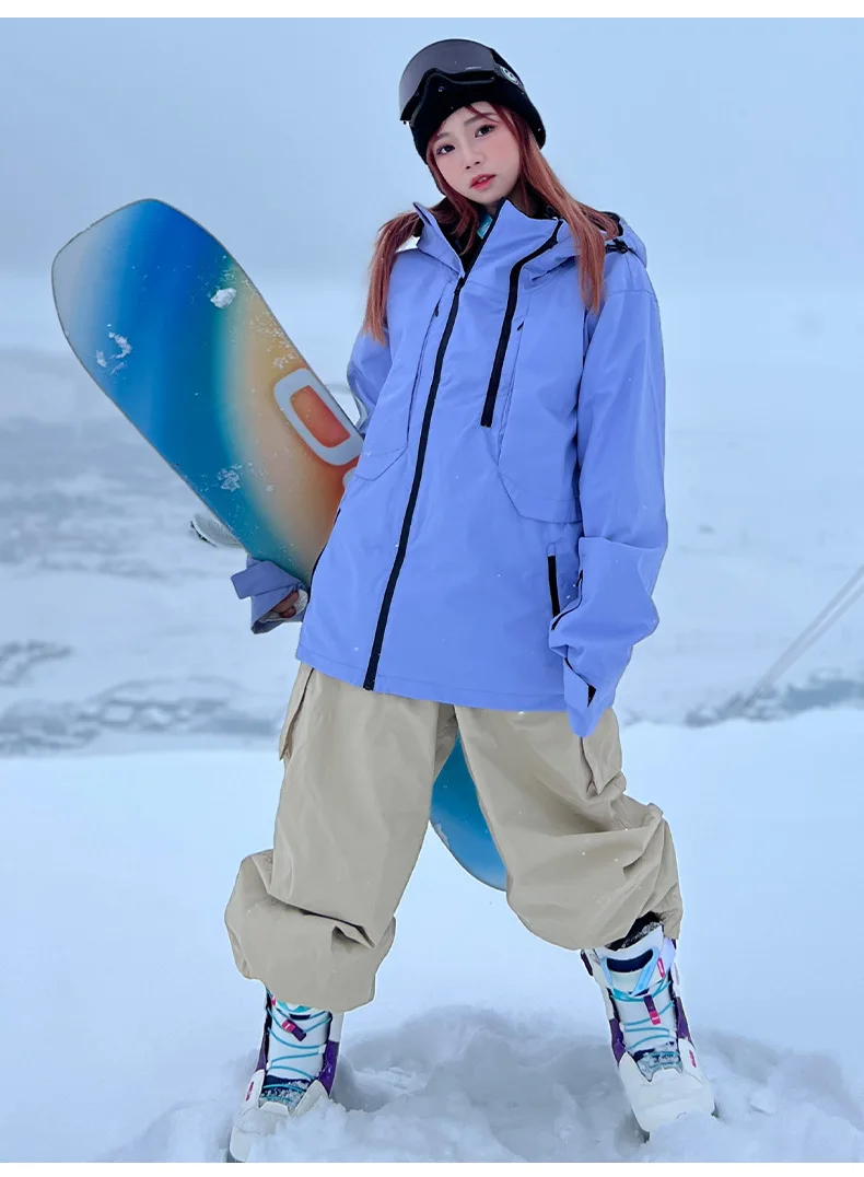 YZT QUEEN Kadınlar için Kayak Takımı, Kış Sıcak ve Nefes Alabilir Kayak  Kıyafeti Rüzgar Geçirmez ve Su Geçirmez Ceket ve Pantolon, Açık Hava  Snowboard ve Çift Panolu Kayak Takımları, Ay Mavisi, XXL 