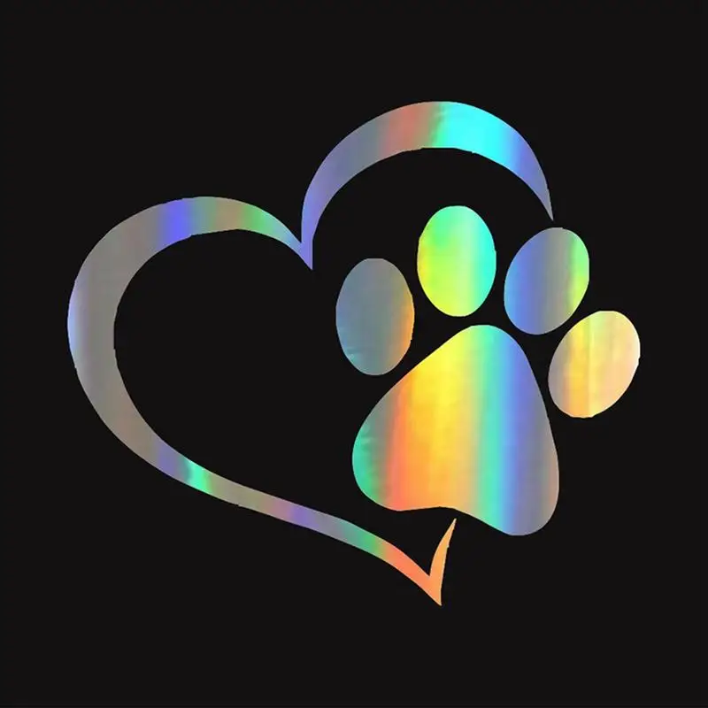Wall Sticker Print Pet Paw With Heart Dog Cat Vinyl Decal Car Window Bumper Decor For Home Wallpaper wall stickers