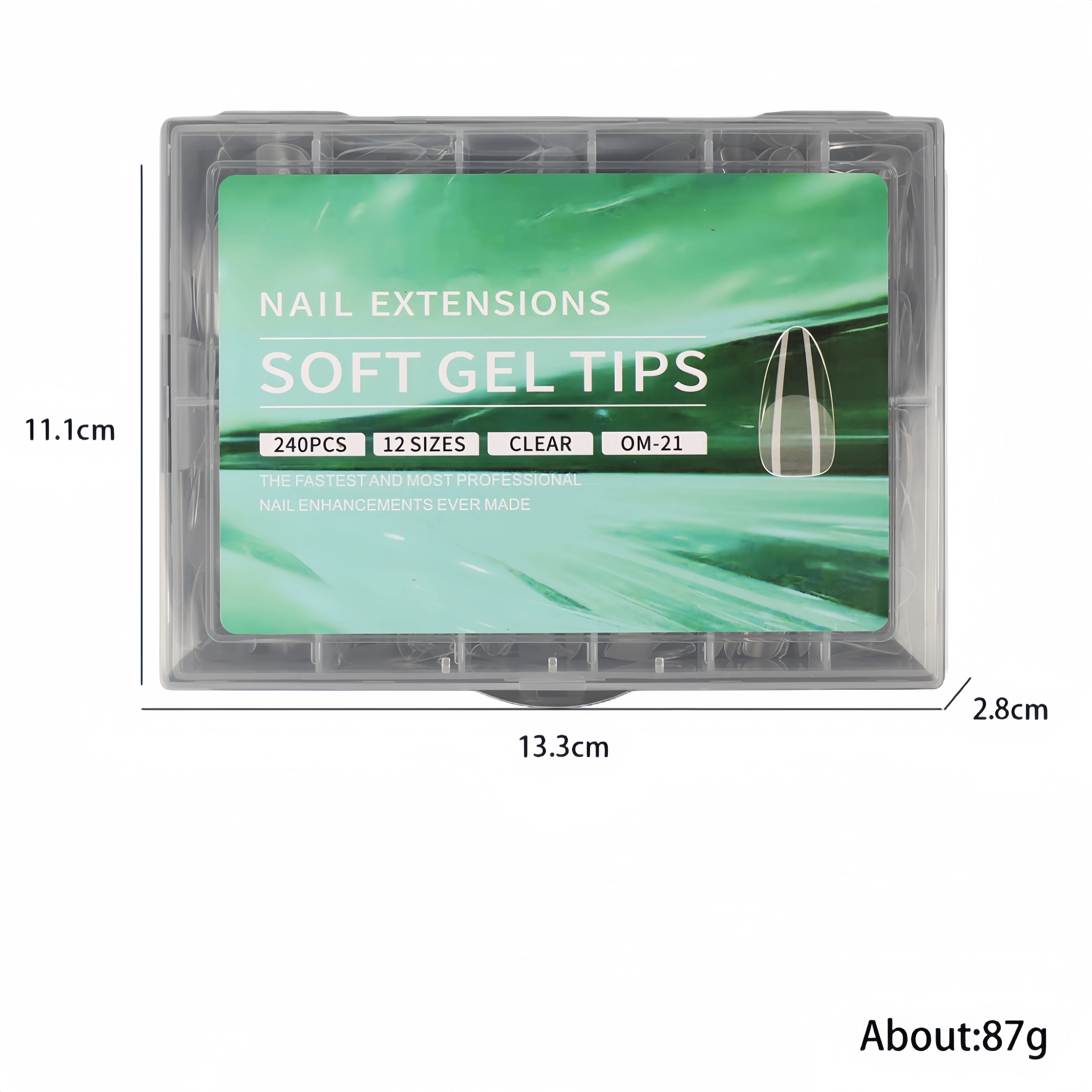 240개/박스 소프트 젤 네일 팁, 하프 매트 풀 커버리지 프레스온 네일 팁 미디엄 아몬드 인조 손톱