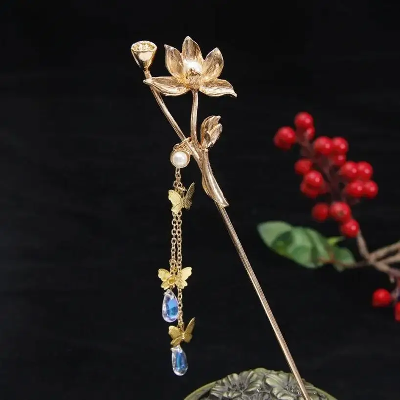 1 Pcs Ancient Costume Hairpin Accessories Tassel Hair Accessories Simple Retro Hanfu Hairpin Hairpin Hairpin