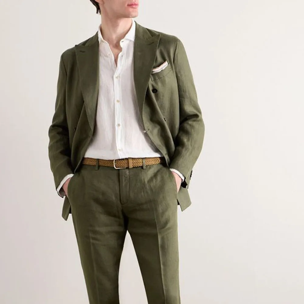 Set Men Suits High Quality 2024 Spring Men's Line Two-piece Suit French Street Style Two-piece Suit Modern Mens Suits Costumes