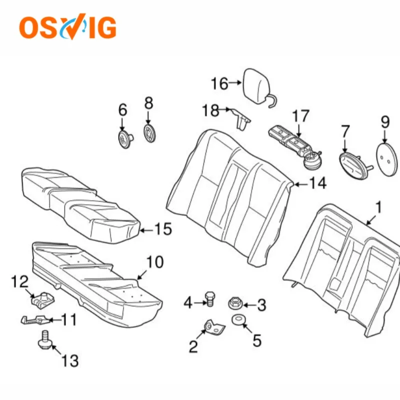 1SET 5pcs NO# A0049941845 + 5pcs OE# N000000001410 Connect Body Screw with Washer & U-Nut-for Mercedes-Benz