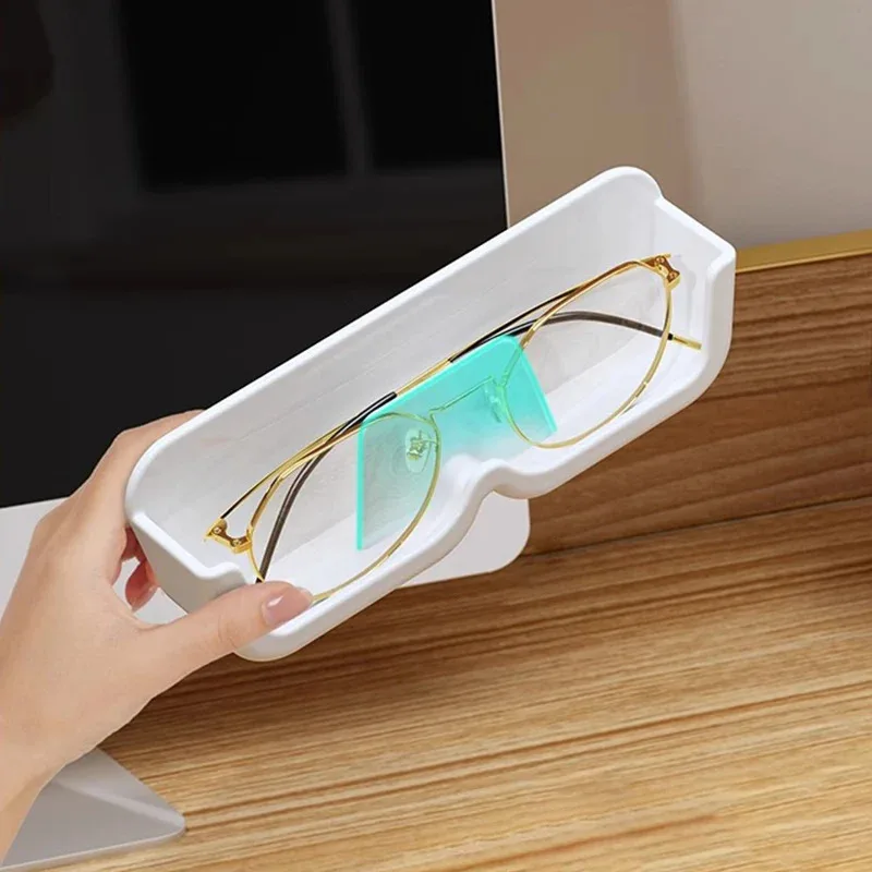Glasses holder self-adhesive wall mounted plastic huggable storage shelf for home storage sunglass display
