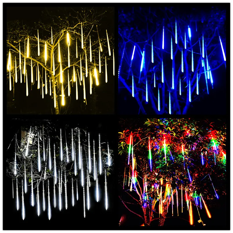 

8 Tubes Christmas LED Meteor Shower Garland Festoon Holiday Strip Light Outdoor Waterproof Fairy String Lights Street Decoration