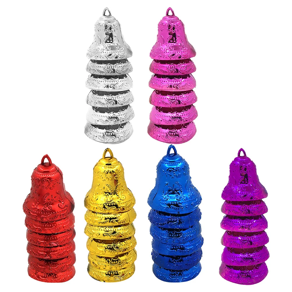 

6Packs/36Pcs Christmas Bell Decor Creative Festival Tree Pendant Random Color