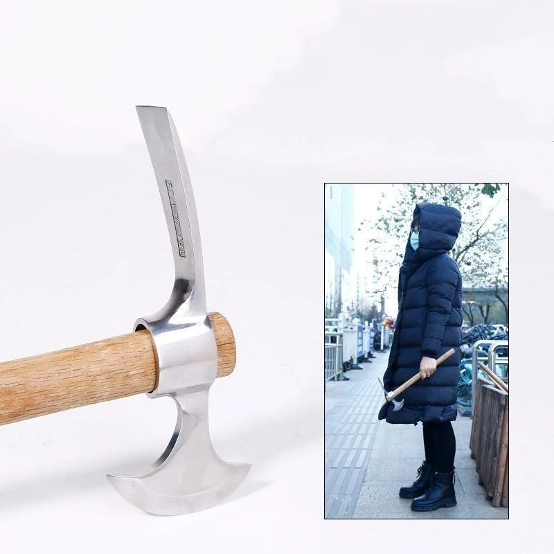 Stainless Steel Pickaxe Outdoor Pickaxe Pure Steel High Hardness Tree Root Digging Lamb Pickaxe Portable Ice Pickaxe Pickaxe 5