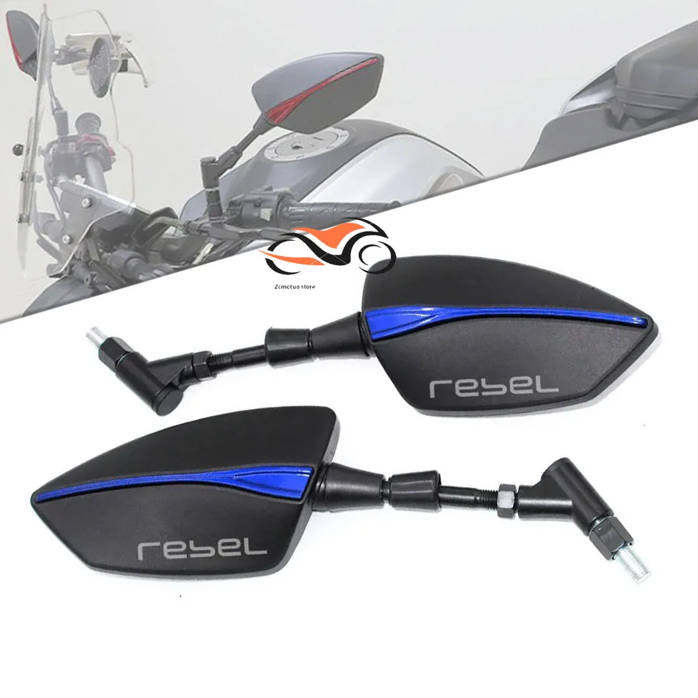 

For Honda Rebel 500 Rebel 300 Rebel 1100 CMX500 300 1100 CM300 Motorcycle Adjustabale Side Rearview Mirrors Universal Rearview