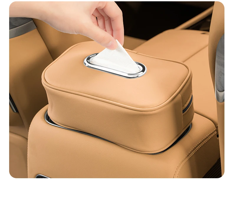 For BYD DENZA D9 Leather tissue bag Seat back sunshade tissue box Tissue storage