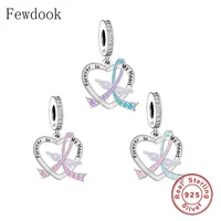 Fit Original Charm Bracelet 925 Silver Forever In My Heart Angel Wings Suicide Awareness Bead For Making Memorial Berloque Diy 1