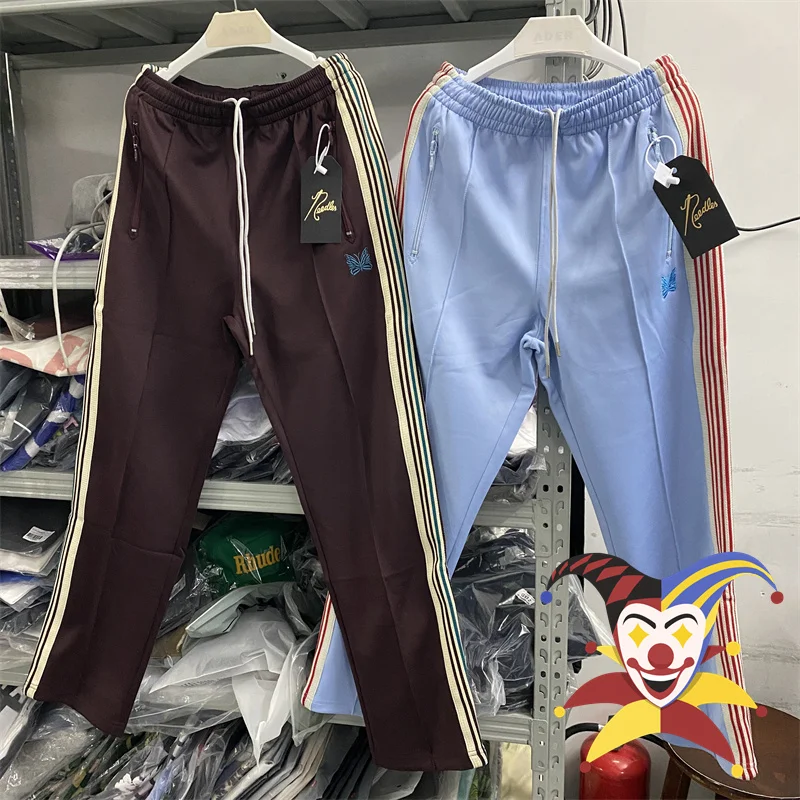 

Top Quality AWGE Needles Sweatpants Men Women Stripe Butterfly Pants Trousers