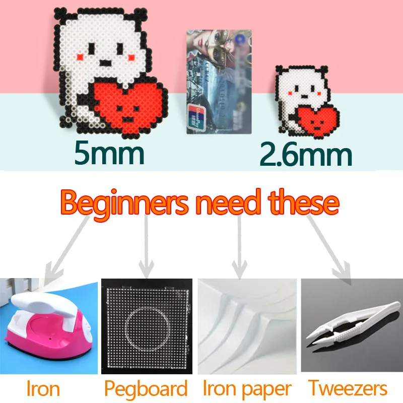 500pcs/bag 5mm Perler Hama Beads Toys Kids Education Diy Puzzles High Quality Handmade Gift 3