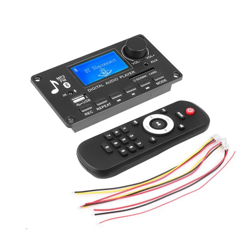 Dc 12V Mp3 Decoder Board Amplificatore Ricevitore Autoradio Lettore Mp3 Bluetooth V5.0 Usb Sd Module Mp3 Fm Aux Recording