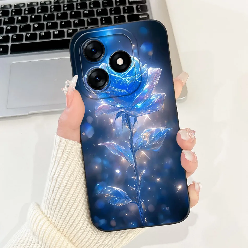 Beautiful Bow Rose Painting Soft Silicone Shockproof Phone Case