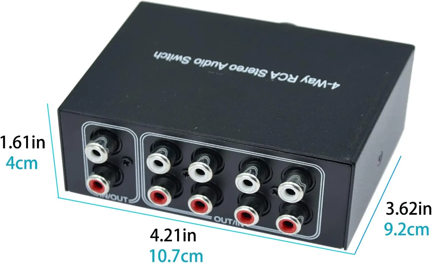 Audio Interface No External Power No Noise 4 Way 1 in 4 Out in 1 Out Audio Sound selector RCA Stereo Splitter switcher Box Switching