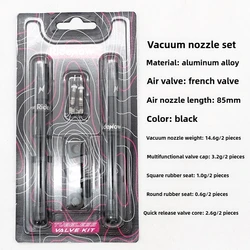 Ridenow Aluminum Alloy Tubeless Bicycle Valve with Removable Core - Air Valve (Black 85MM)