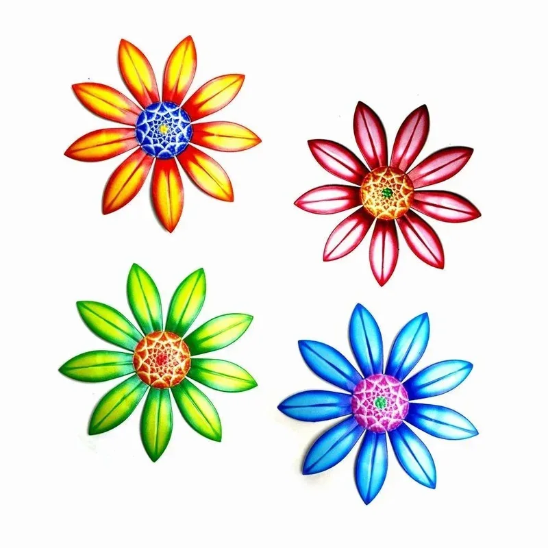 Metal Flower Wall Decoration Art Sculptures Home Bedroom Living Room Wall Hangings Garden