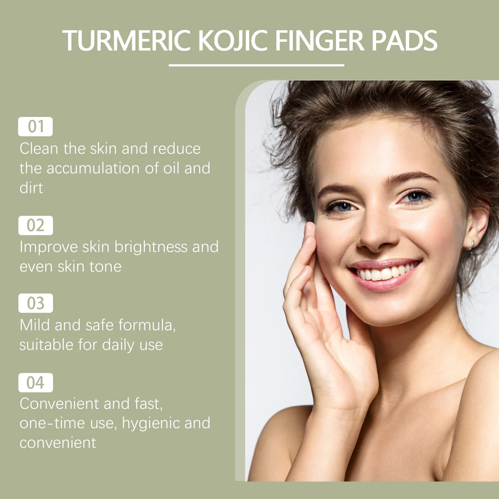 Kojic Acid Cleansing Pad Exfoliating Daily Cleaning Makeup Removal Pore Deeply Cleaning Dark Spot Remover Turmeric Face Sponge 5