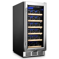 15 inch Wine Fridge with Digital Temperature Control and Freestanding Design Single Zone Wine Refrigerator Home Quiet Operation 1