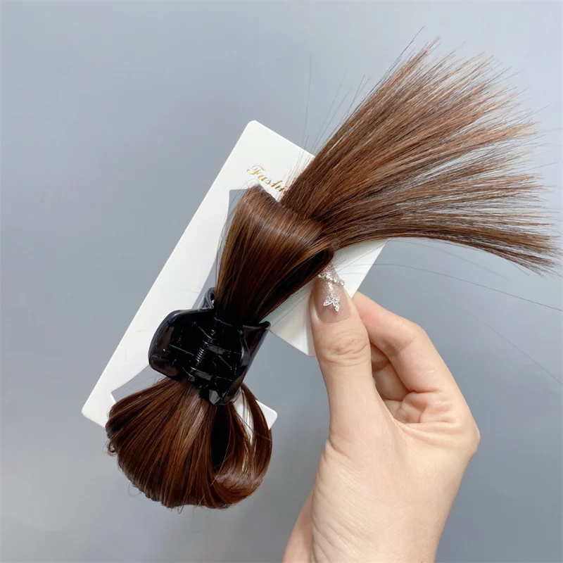 Synthetic Fake Hair Extension Straight with Claw shuttlecock head Hairpiece For Girl Women Chignons