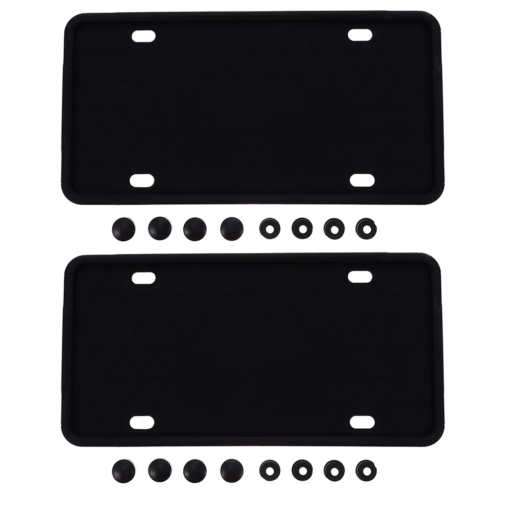 

2 Pcs Silicone License Plate Automobile Frames Holders for Cars Cover Shield Vehicles Silica Gel