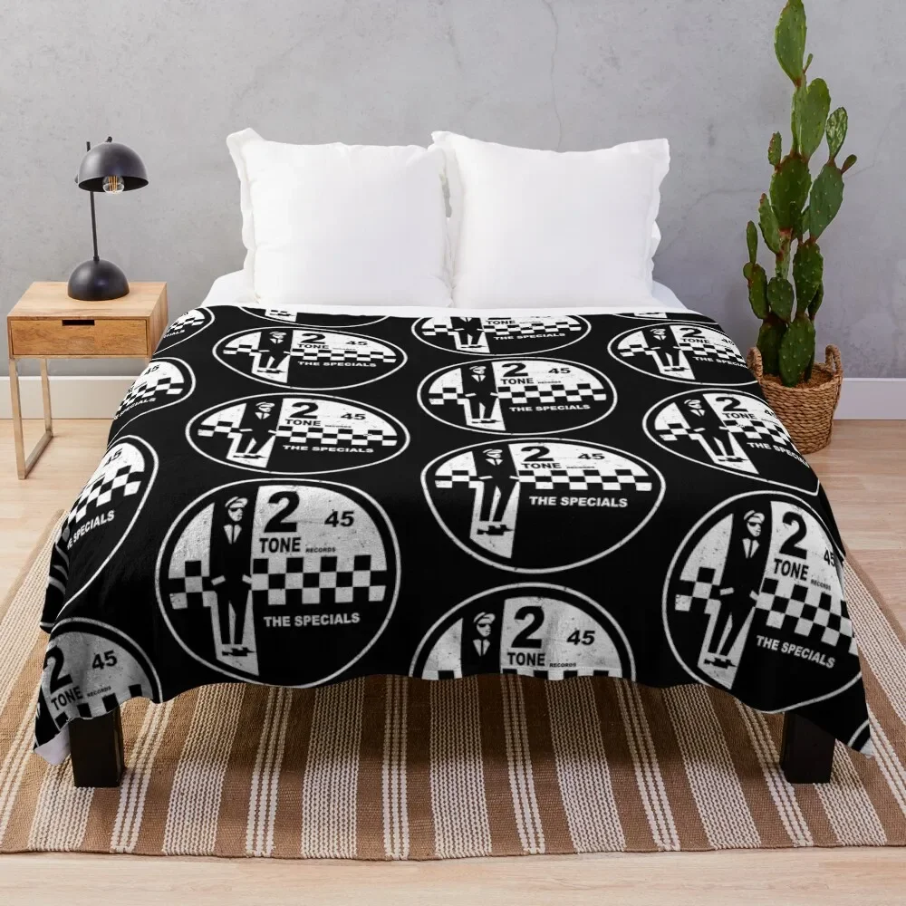 

2 tone records the specials Throw Blanket Picnic Bed linens Furry For Decorative Sofa Blankets