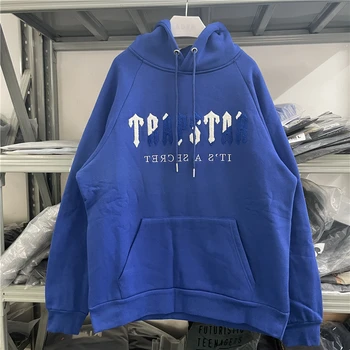 Trapstar Hoodie Men Women 1:1 Top Version Towel Embroidered Trapstar Pullover Clothes Blue 1