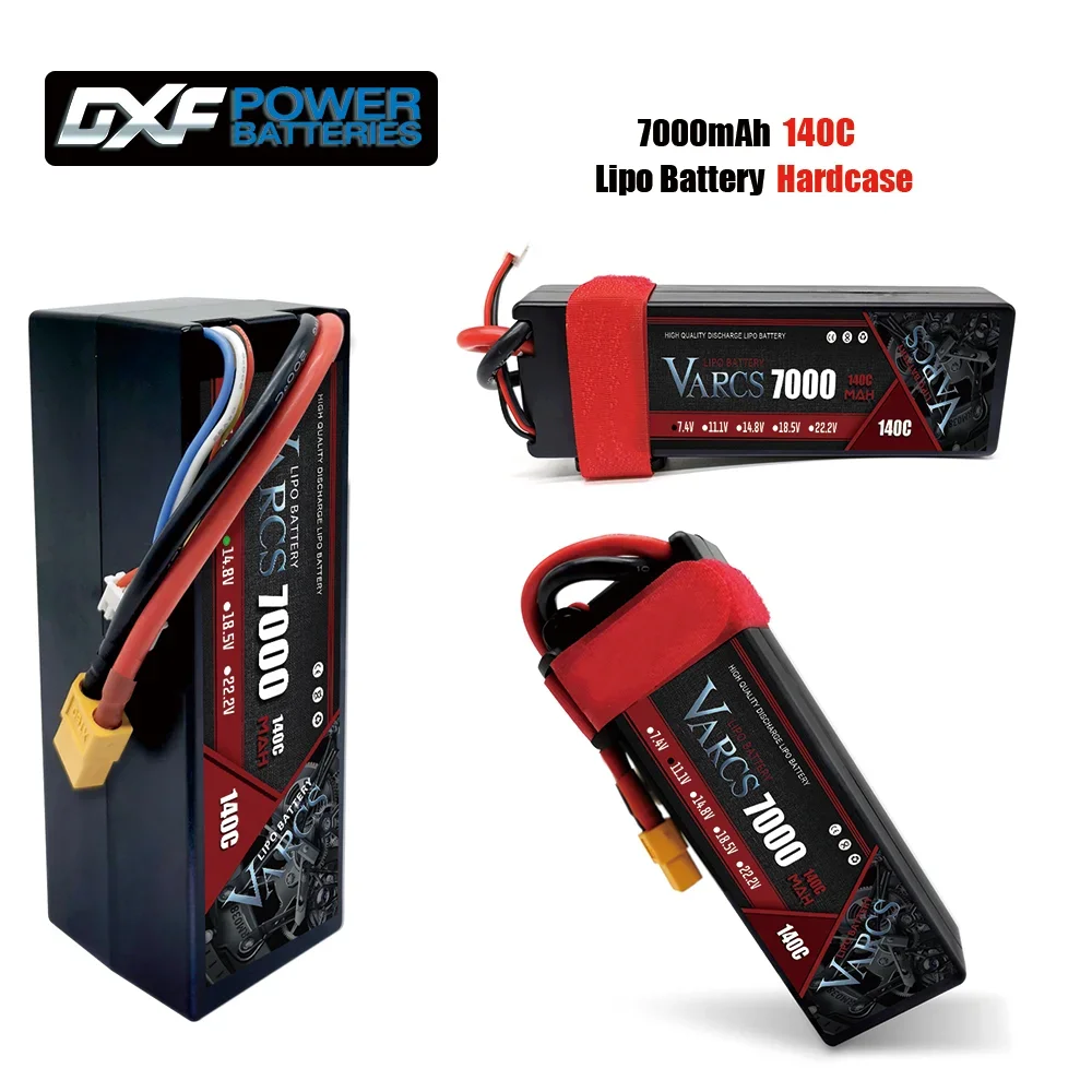 

VARCS 2S 3S 4S Lipo Battery 7000mAh 140C with XT60 EC5 TRX T/DEANS XT90 XT150 Plug HardCase For 1/8 Buggy RC Car Boat Airplane