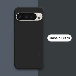 Luxury Candy Cellphone Case with Lens Protection - Soft Square Liquid Silicone Cover - Pixel 10 Pro XL (Classic Black)