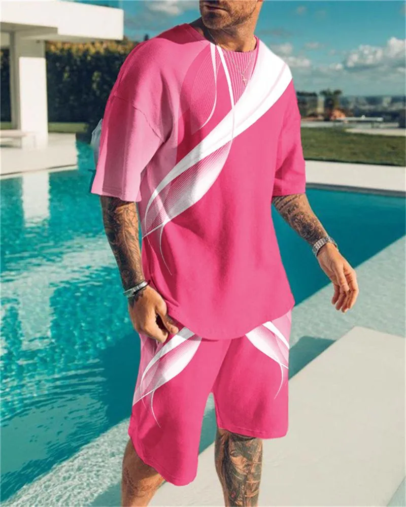 

Mens Fashion Tracksuit Beach Sports Shorts Fitness Wear Casual Short Sleeve 2 Set Men Clothing Summer 6XL Oversized Jogging Set