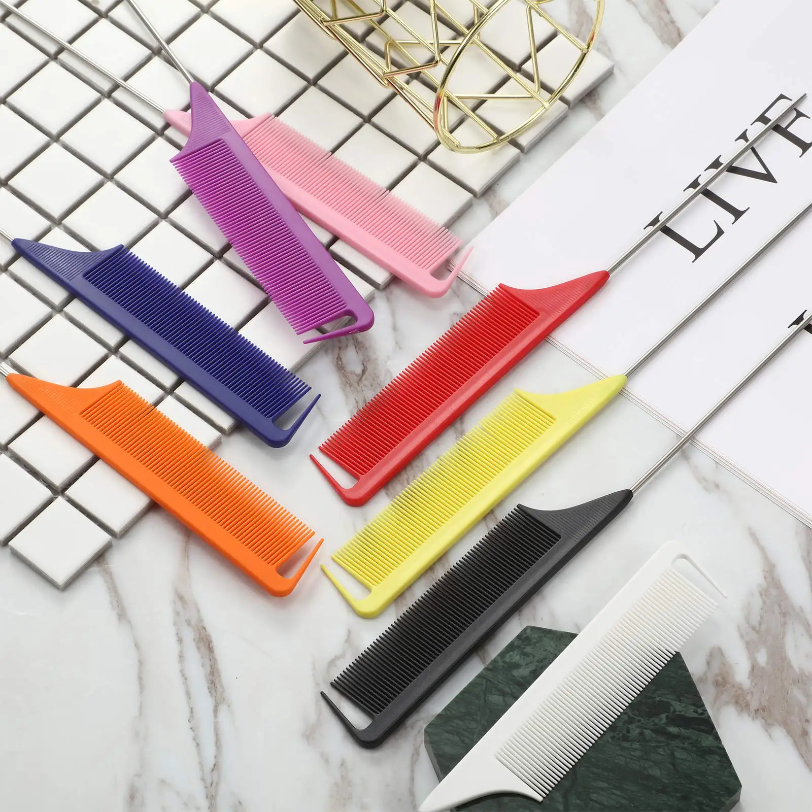 Tip-Tail Comb airdressing Styling Comb Hair Dye Heat Resistant Tail Comb Teasing Parting Comb for Hair Salon Home Supplies 5