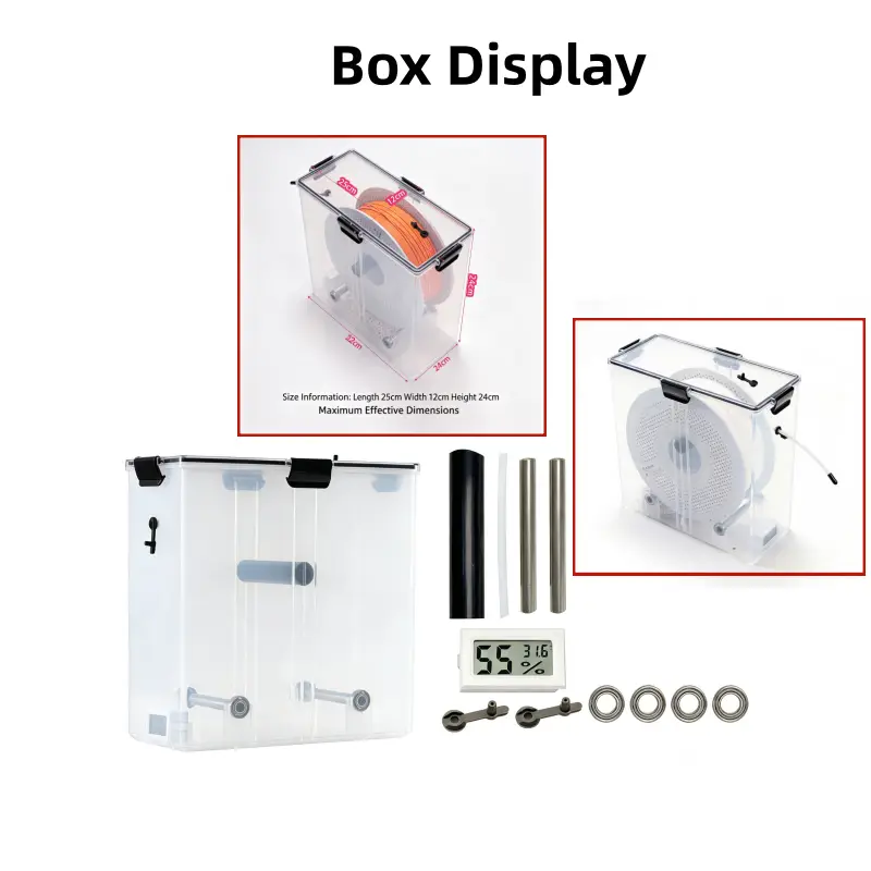 Dustproof 3D Printing Filament Dry Box Hygrometer Thermometer Filament Storage Case Viewable Anti-Moisture image 6